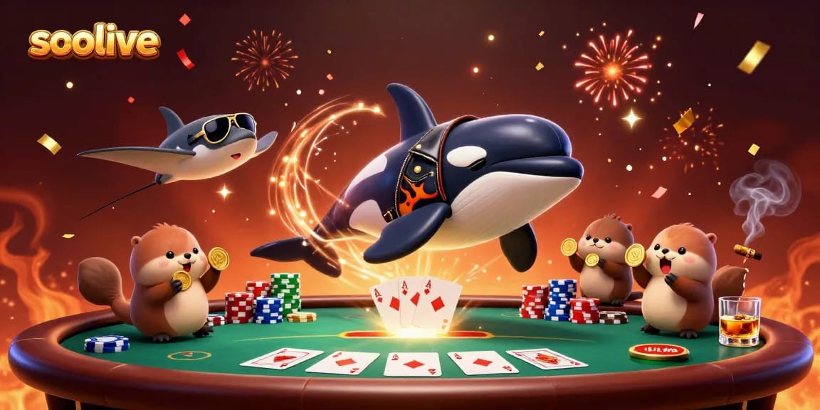 Socolive provides thrilling betting action with engaging scenes featuring sea creatures and poker elements.