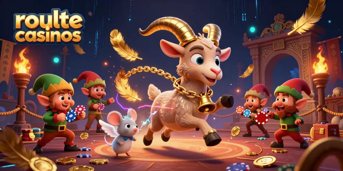 Experience excitement at roulette casinos with a festive Krampus goat, angel mouse, and mischievous gremlins.