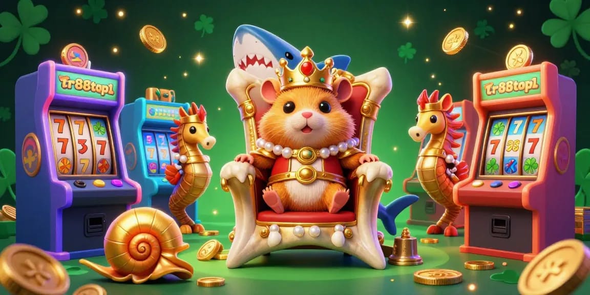 Engage in thrilling gaming at tr88top1 with a vibrant casino-themed 3D illustration featuring exciting gambling elements.