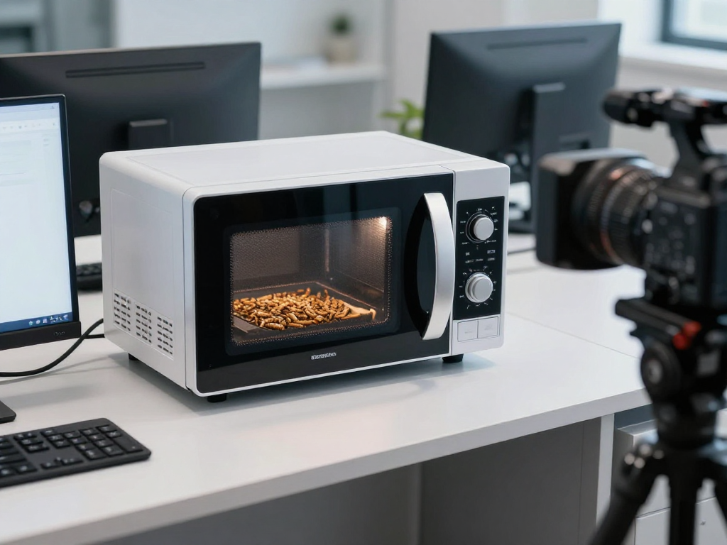 Effiziente Mikrowellenbehandlung gegen Holzwurm mit innovativer Technologie.