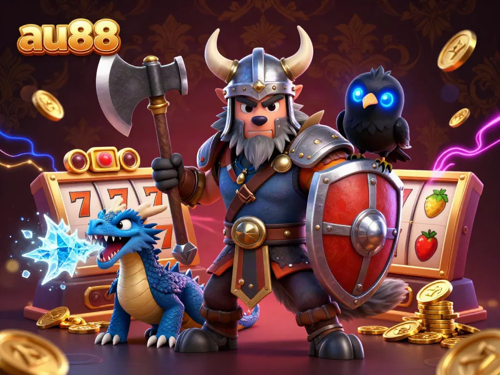 Experience the excitement of au88 with a vivid 3D casino scene featuring dynamic gaming elements.
