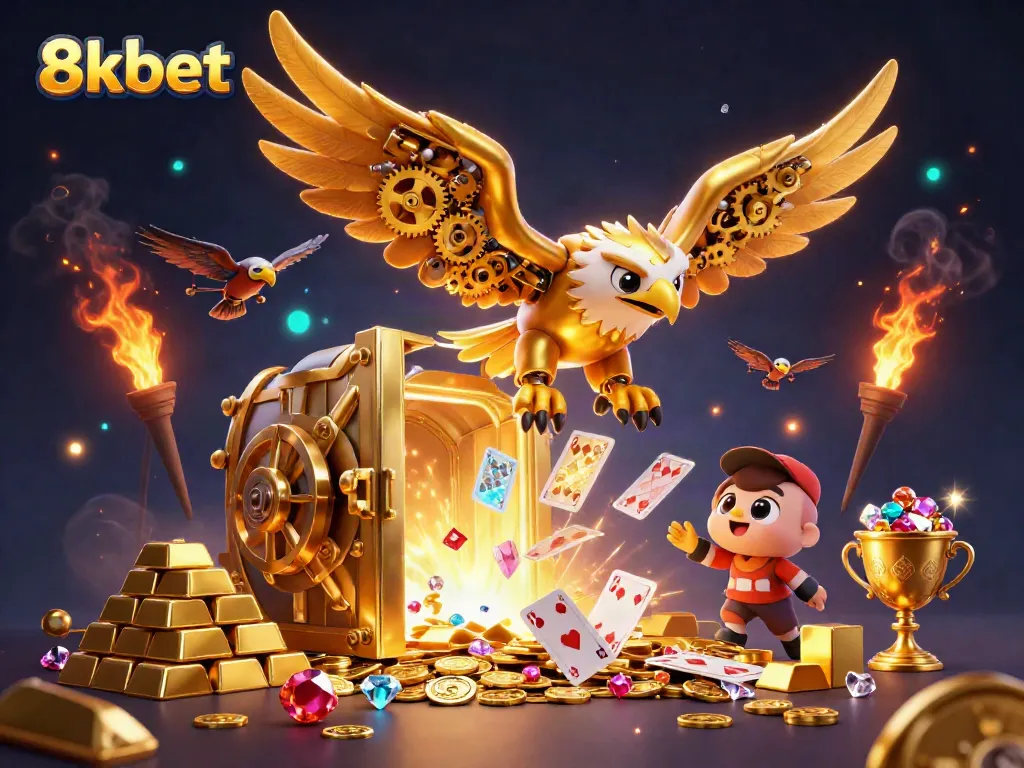 Experience the thrill of gaming and winning with 8kbet in this vivid casino scene.