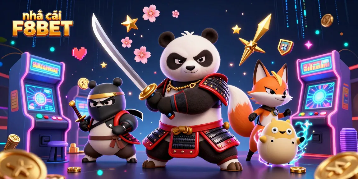 Experience the thrill at nhà cái F8BET with a dynamic gaming scene featuring vibrant characters and engaging elements.