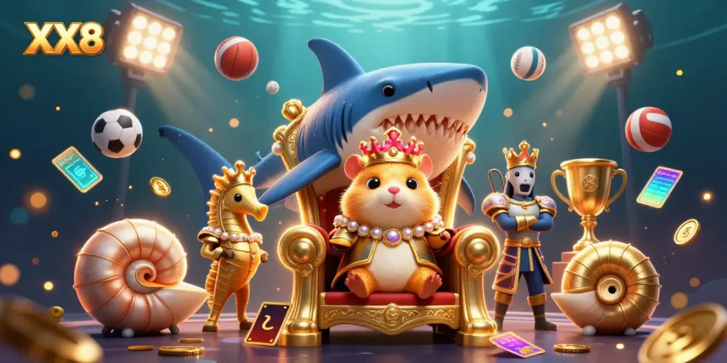 Experience the thrilling environment of XX8 online casino with dynamic sports elements and captivating characters.
