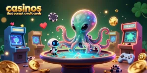 Engage with casinos that accept credit cards while enjoying an alien-themed poker adventure.